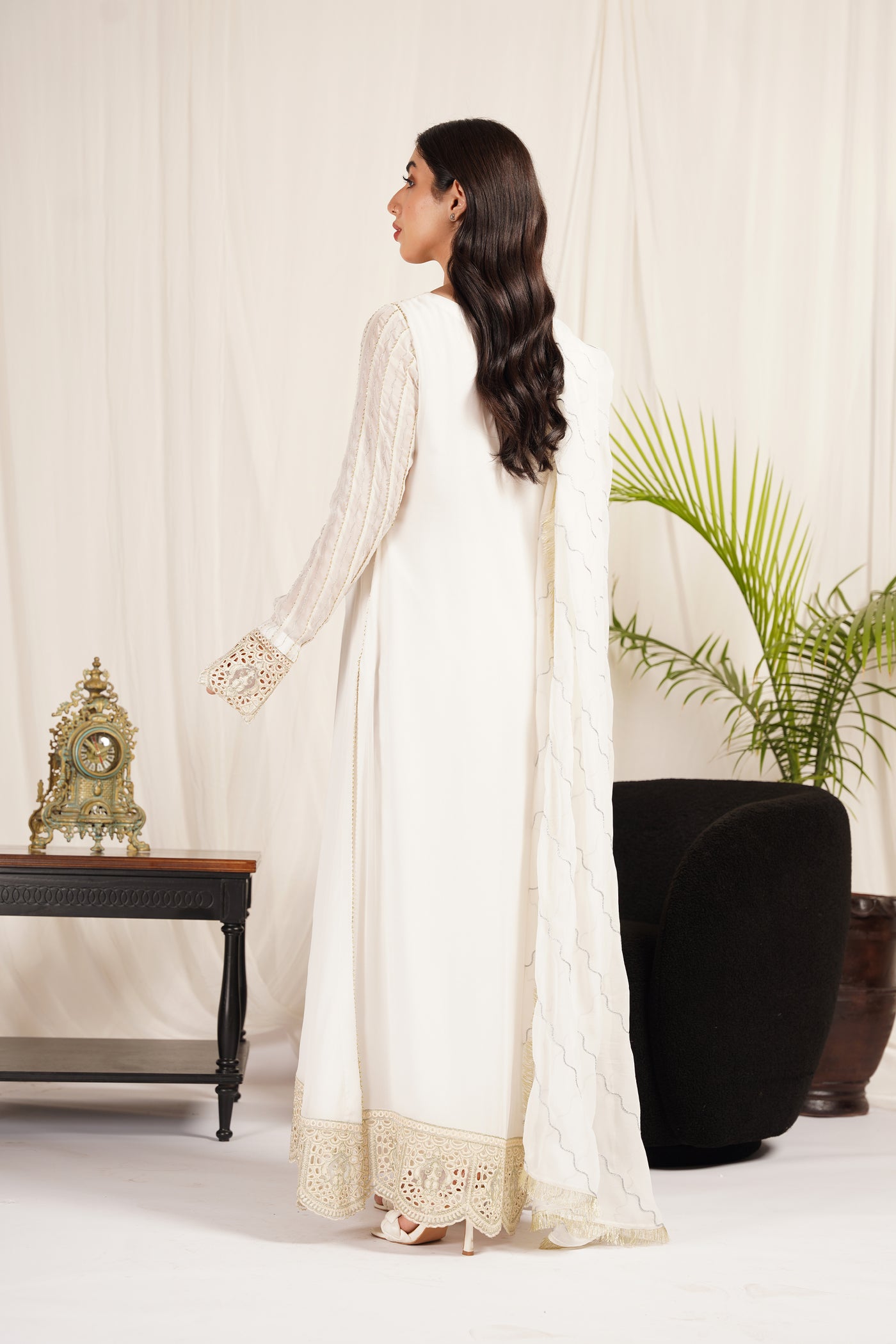 Chiffon White 3-Piece Dress