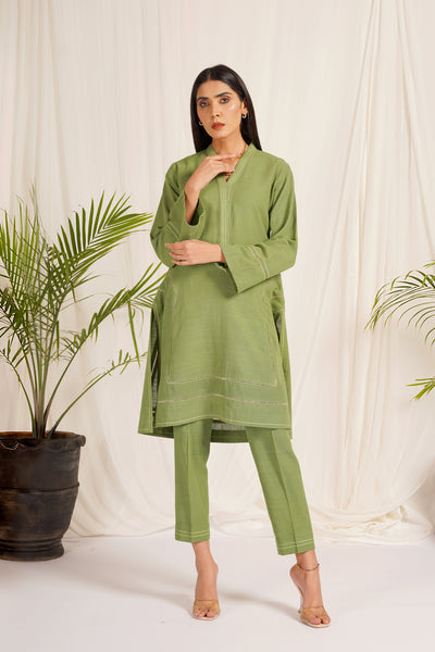 Green Khaddar 2-Piece Dress
