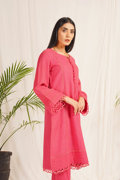 Pink Khaddar 2-Piece Dress