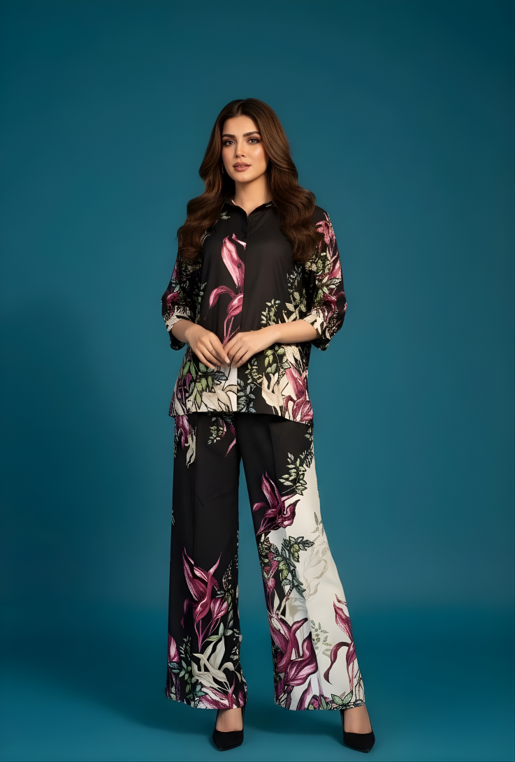 Black Orchid Bloom Co-ord Set