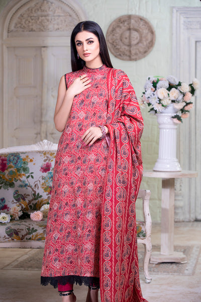 ZIBA Khaddar Stitched Embroidered Frock 2