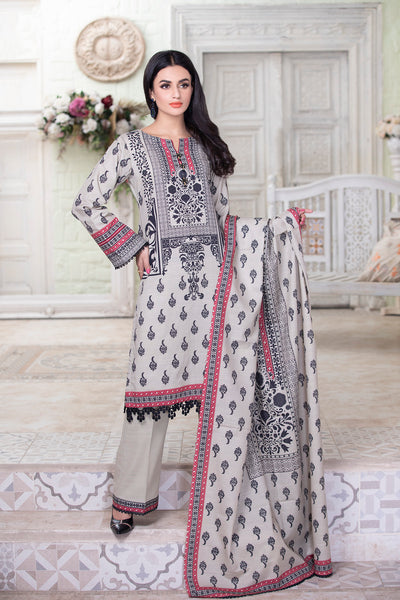 ZIBA Khaddar Embroidered 3pc UNSTITCHED front
