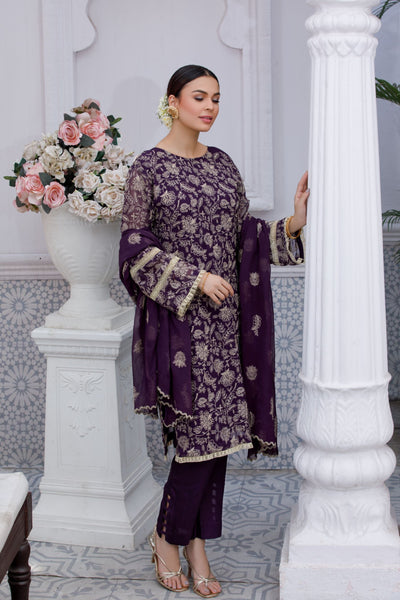 3 Piece Unstitched - Embroidered Suit