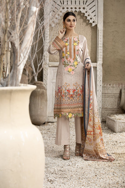 Elegant Embroidered Lawn Dress ll Unstitched 3-pc