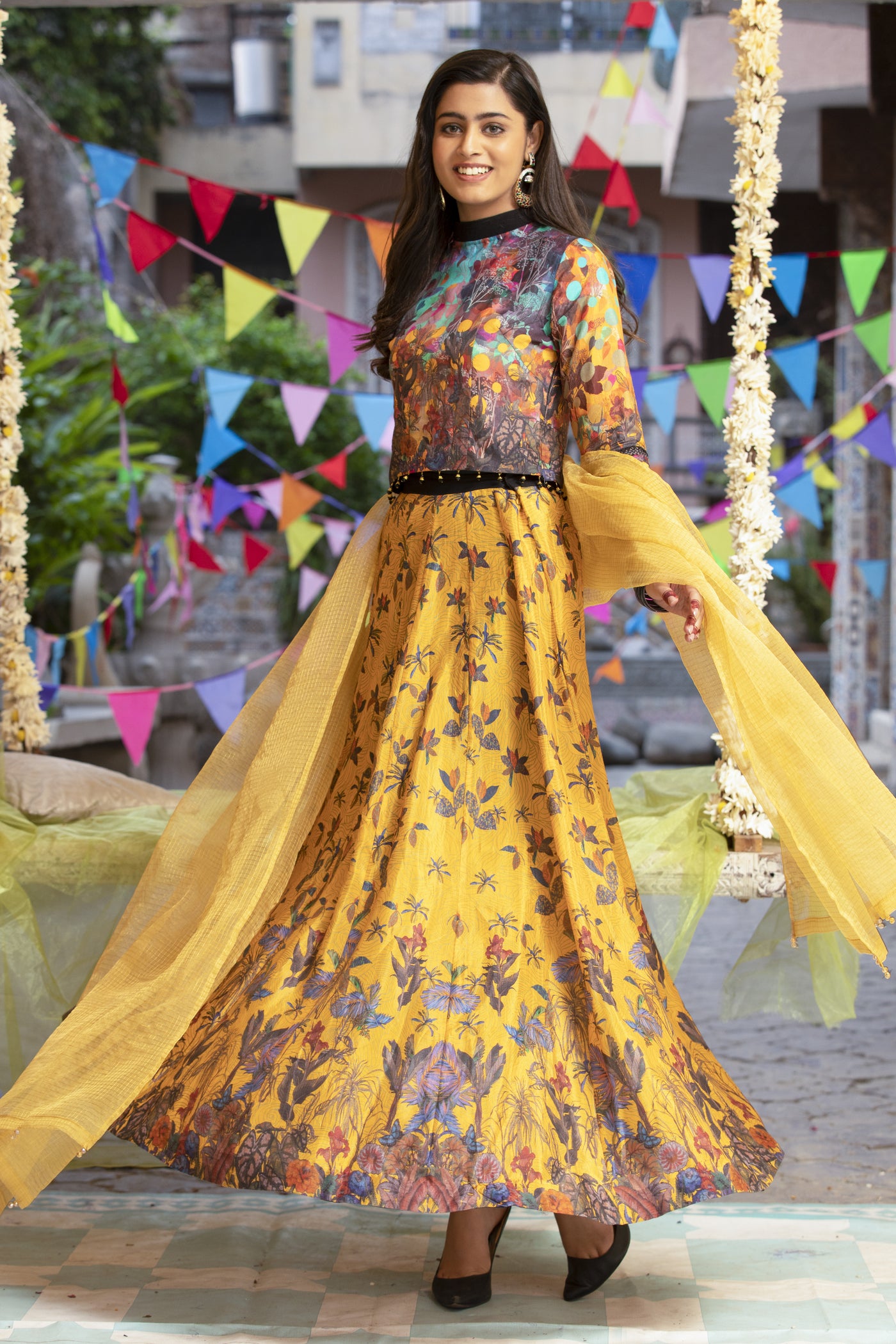 Mustard Silk Dress