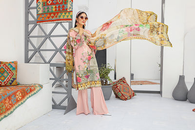 Embroidered Suit | Stitched Beautiful | 3PC Front with glasses and Duppata View
