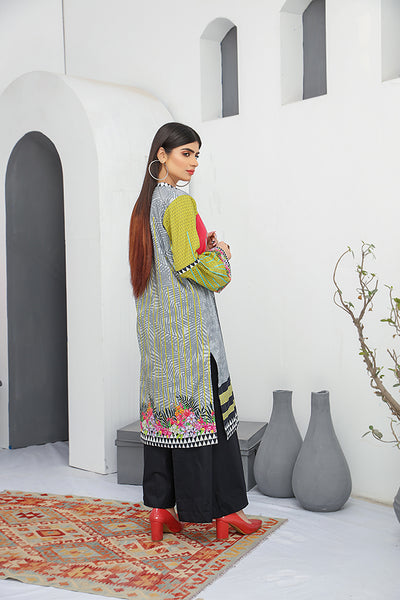 Embroidery Lawn Shirt High Quality Fabric- Multi Color Shirt Back