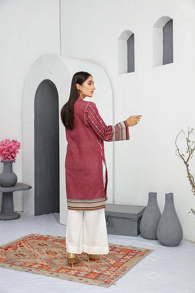 Embroidered Stitched Shirt-Embroidery Lawn Shirt- Back 