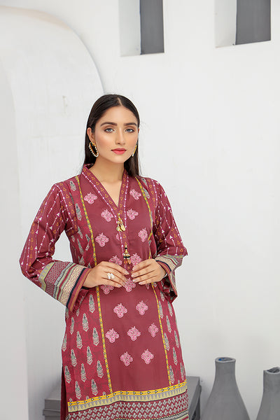 Embroidered Stitched Shirt-Embroidery Lawn Shirt- Front Near View