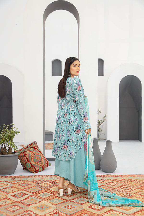 Embroidered Suit | Stitched Suit- Multi Color- Back side Pose