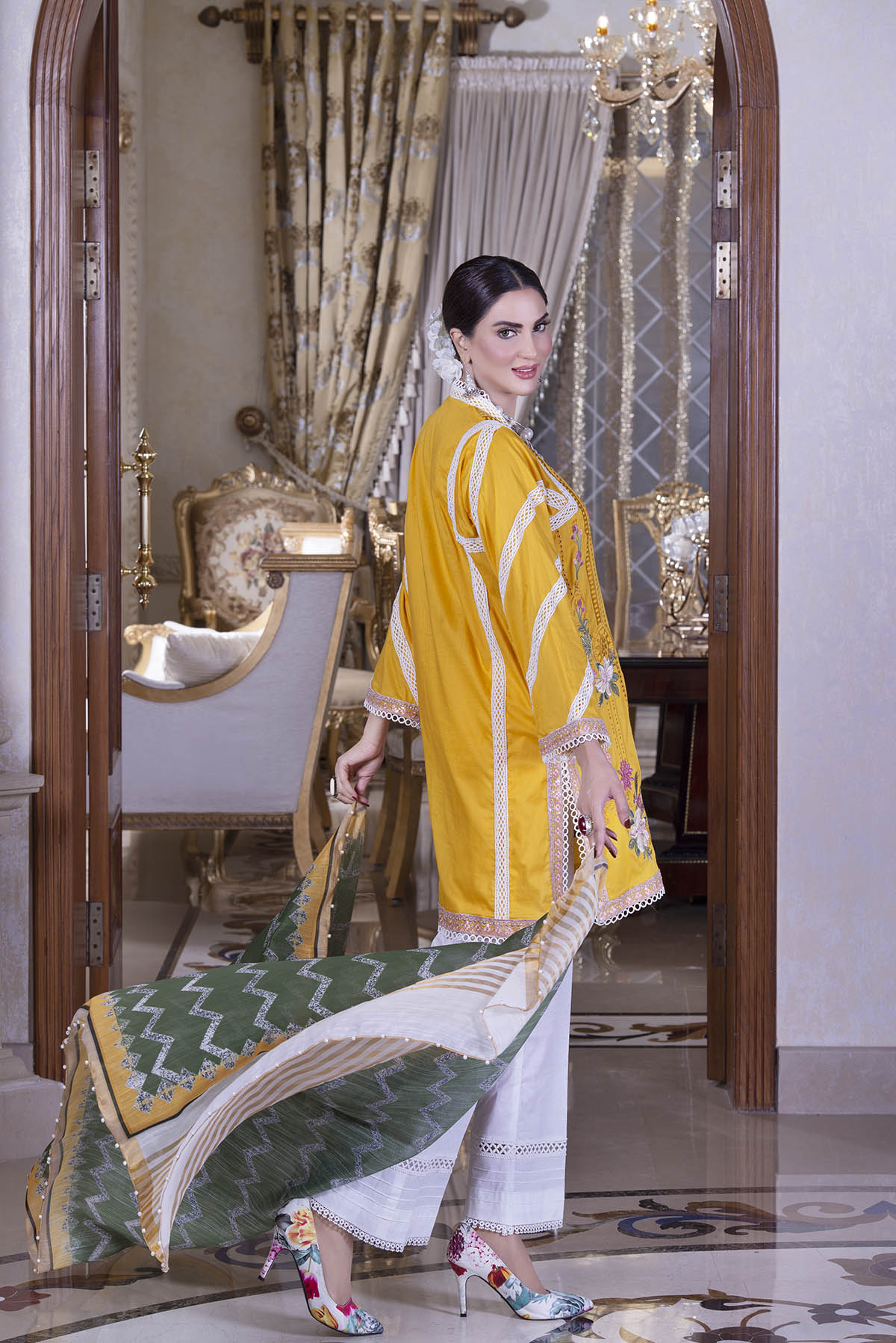 3 Piece - Embroidered Khaadi Net Suit