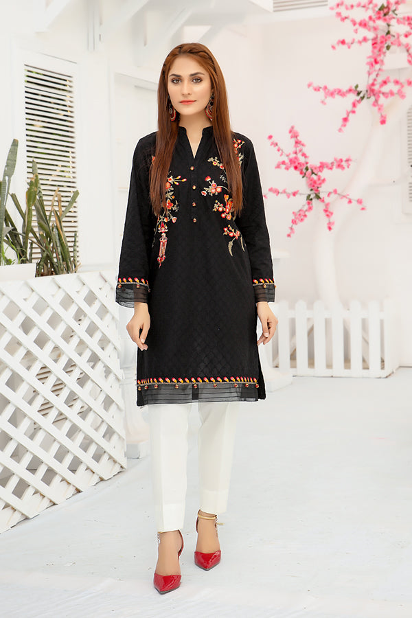 Black & Gold | Embroidered Shirt | Stitched front