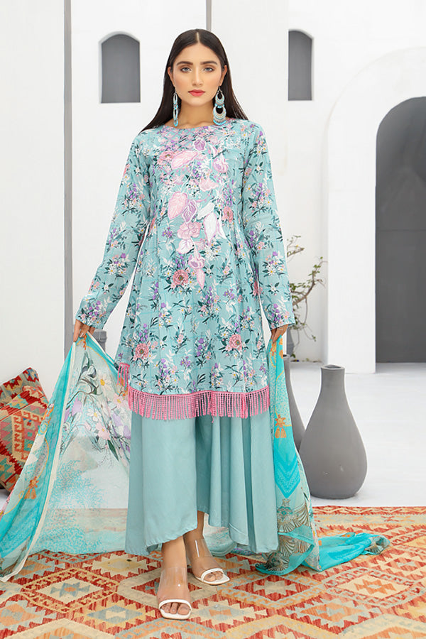 Embroidered Suit | Stitched Suit- Multi Color- Front Pose