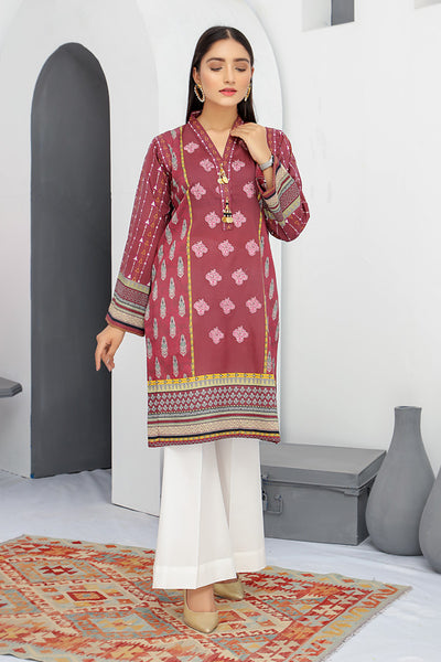 Embroidered Stitched Shirt-Embroidery Lawn Shirt- Front